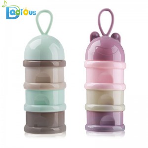3 lag Babymælkepulverbeholder Babyfodring Rejsemelkpulveropbevaringsbeholder med håndtag